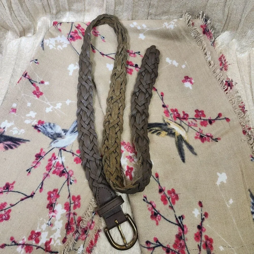 Genuine Leather Braided Woven Belt Women’s Small/36